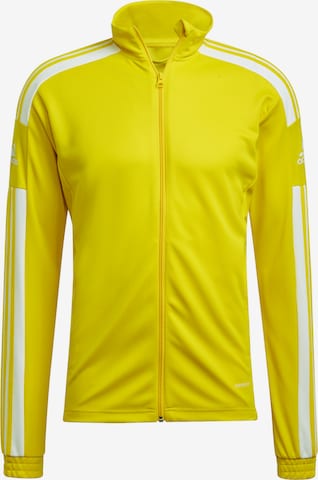 ADIDAS SPORTSWEAR Athletic Zip-Up Hoodie 'Squadra 21' in Yellow: front