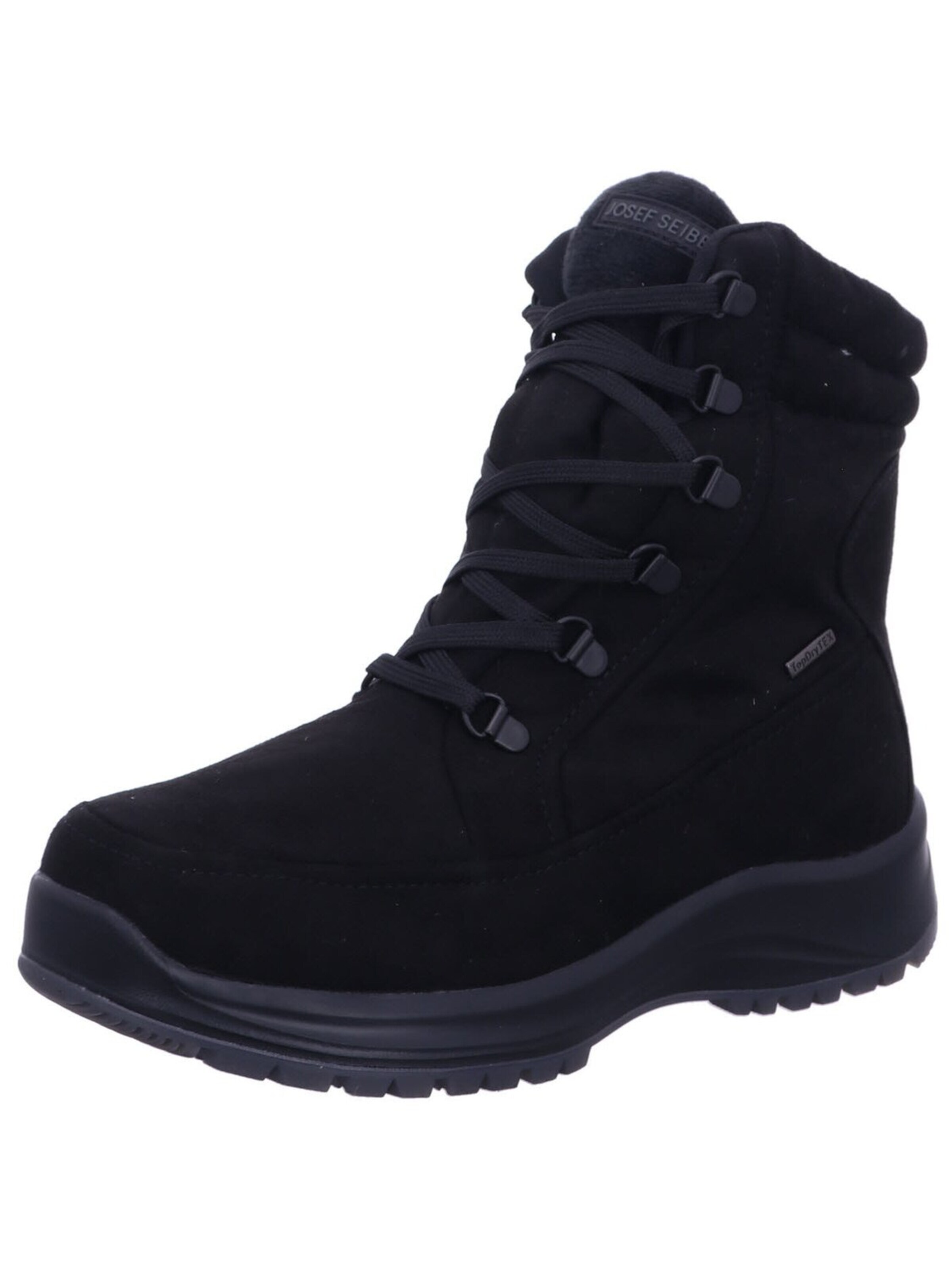 JOSEF SEIBEL Veterlaarzen 'Schnürstiefel Damen 91851 PL571 100 Kunststoff (Synthetik) in schwarz' in Zwart: voorkant