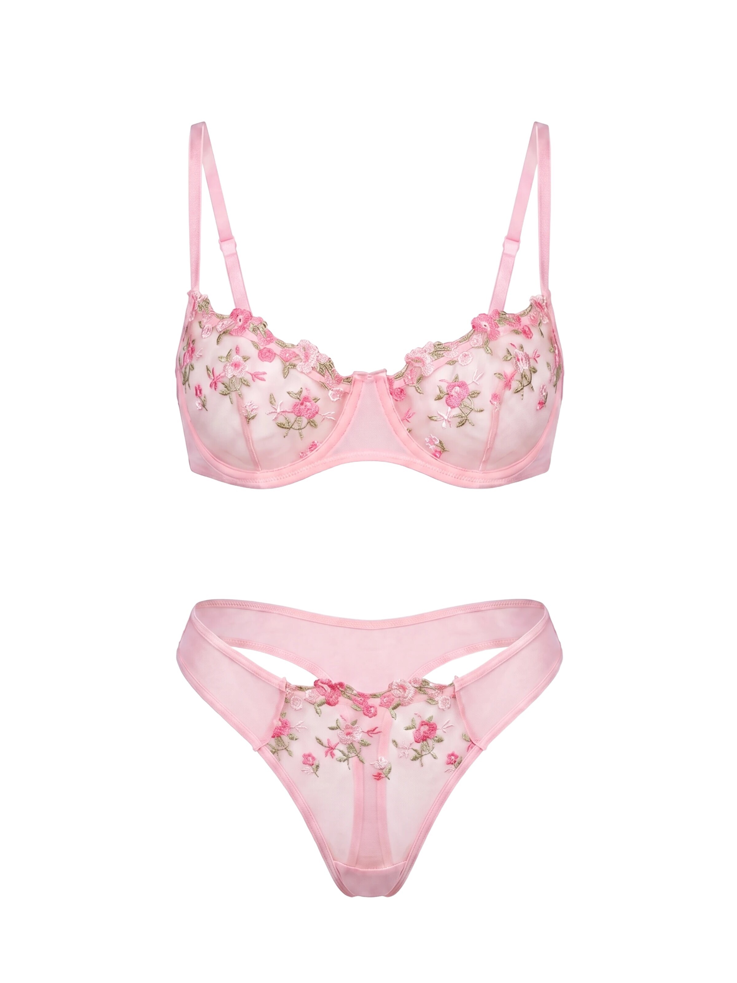 Balconnet Ensemble de linge 'Fiorella' L.BEV en rose : devant
