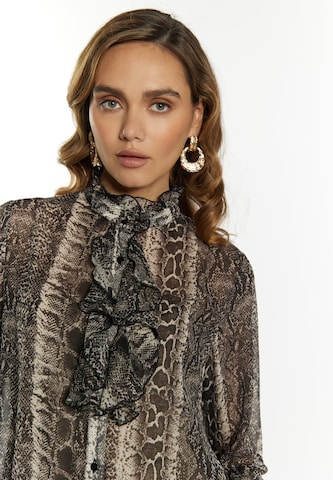 Camicia da donna di faina in marrone