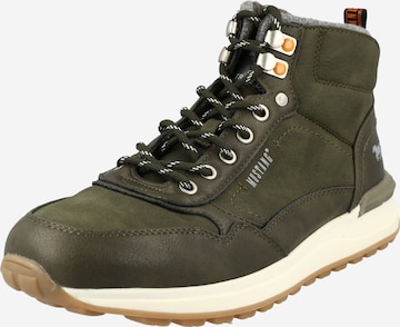 MUSTANG Lace-up boots in Green: front