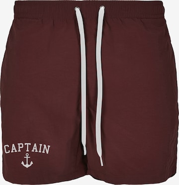 MT Men Board Shorts 'Captain' in Red: front