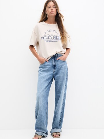 T-shirt oversize Pull&Bear en beige