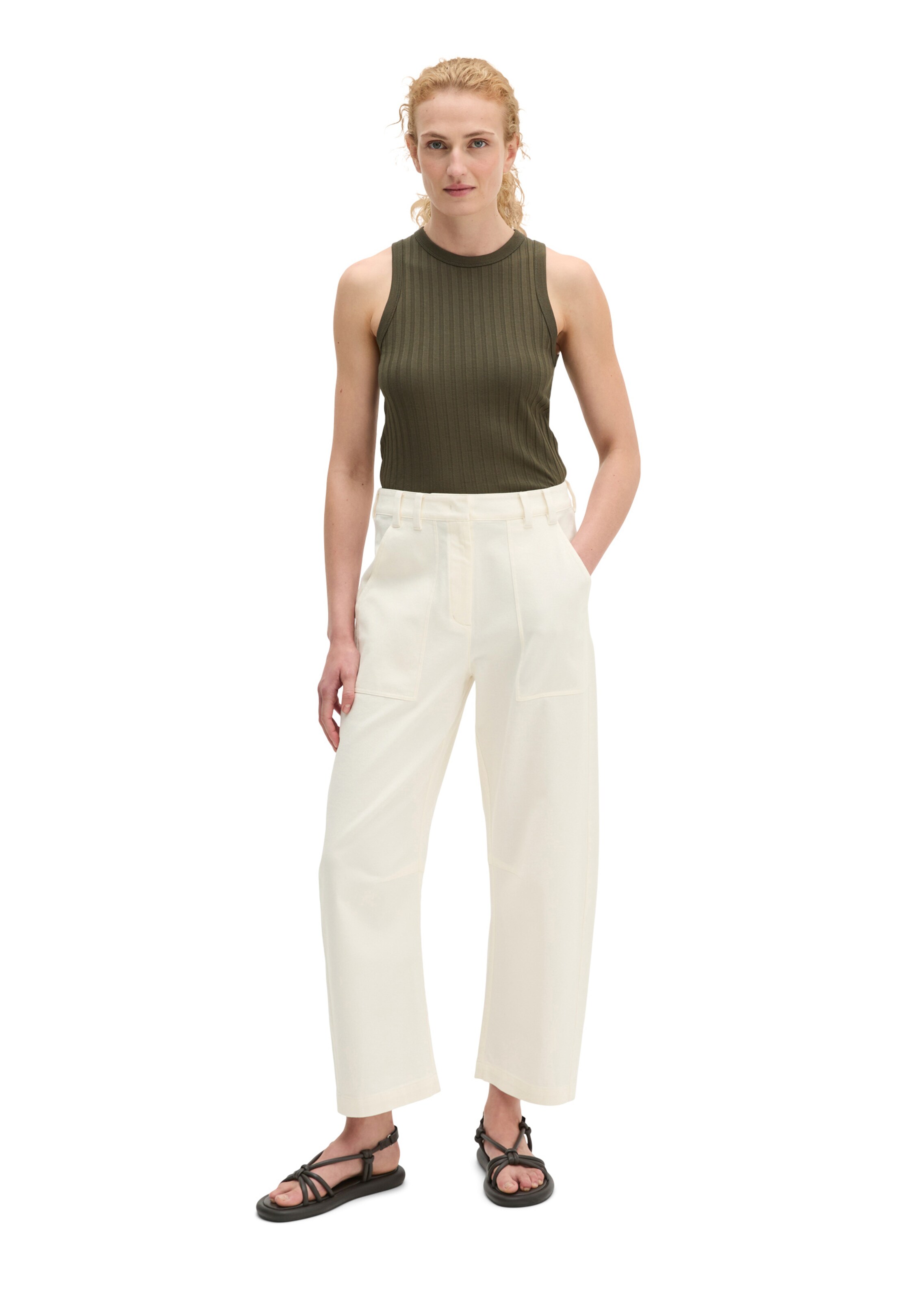 Marc O'Polo Loose fit Trousers in White