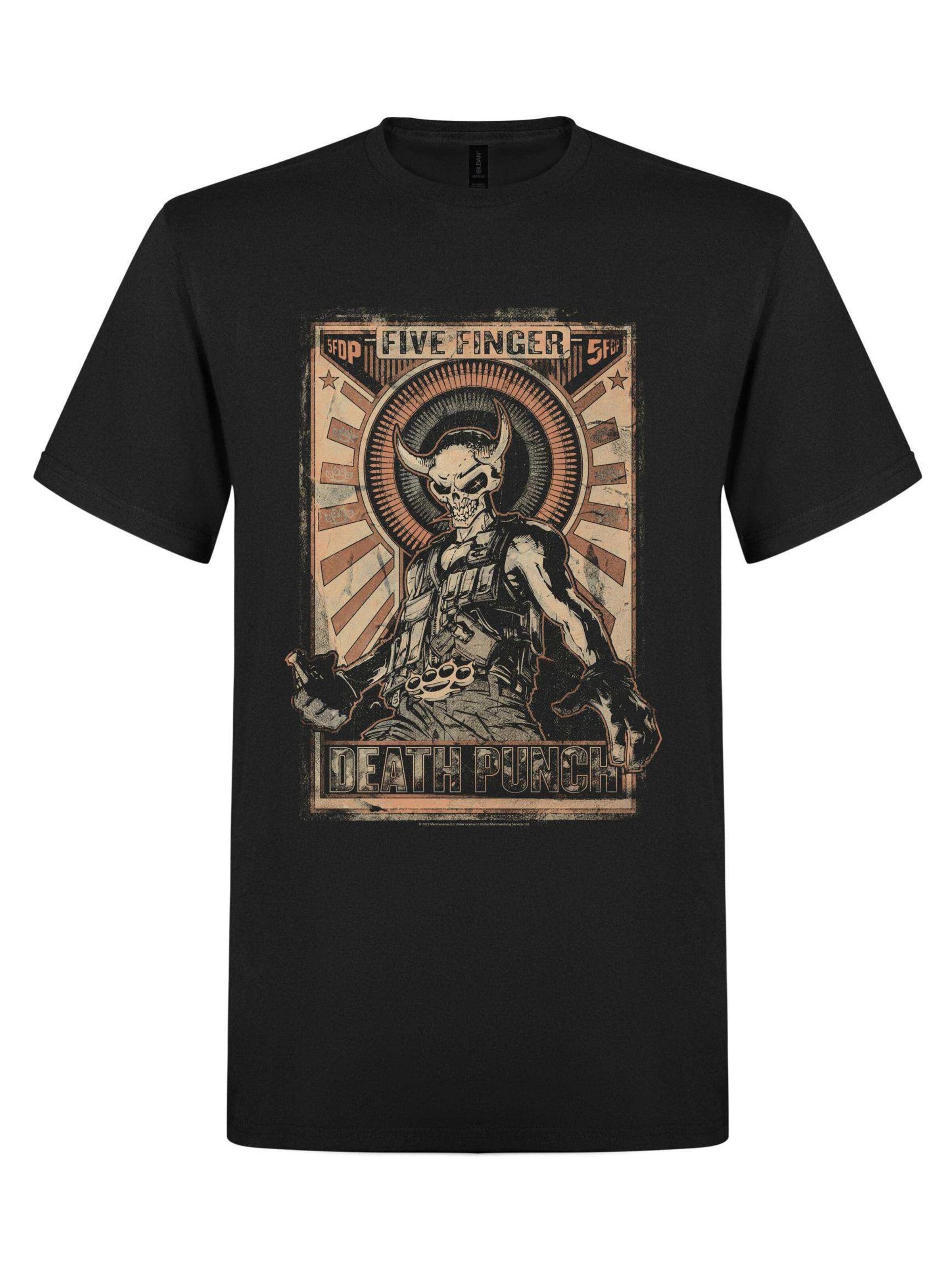 Five Finger Death Punch Shirt 'Five Finger Death Punch Mercenary T-Shirt' in Black: front