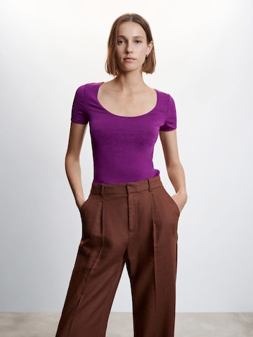 T-shirt MANGO en violet : devant