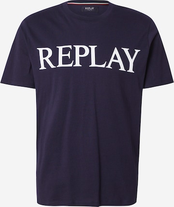 REPLAY Tričko – modrá: přední strana