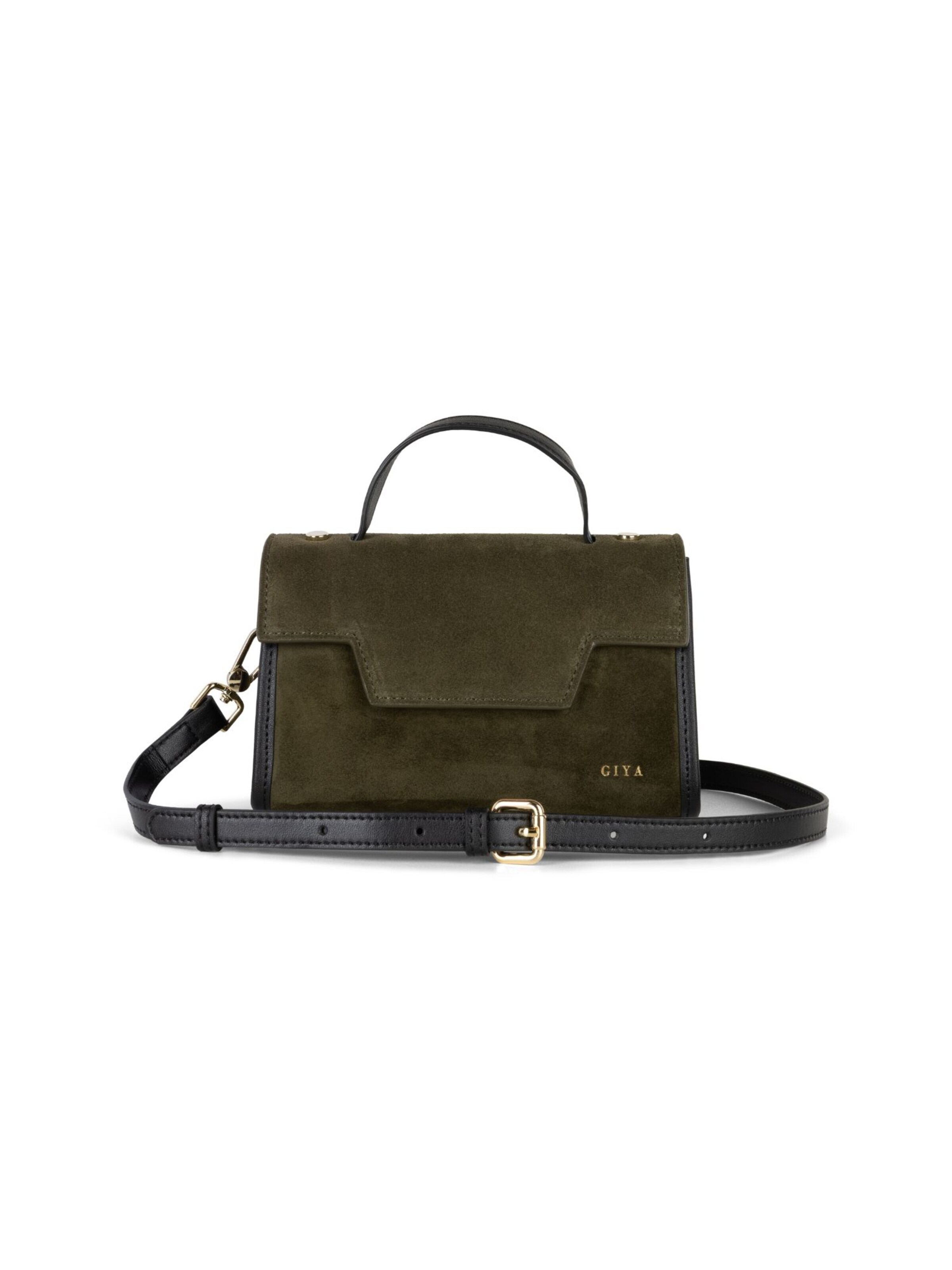 GIYA Amsterdam Handbag 'The Maya bag - olive green' in Green: front