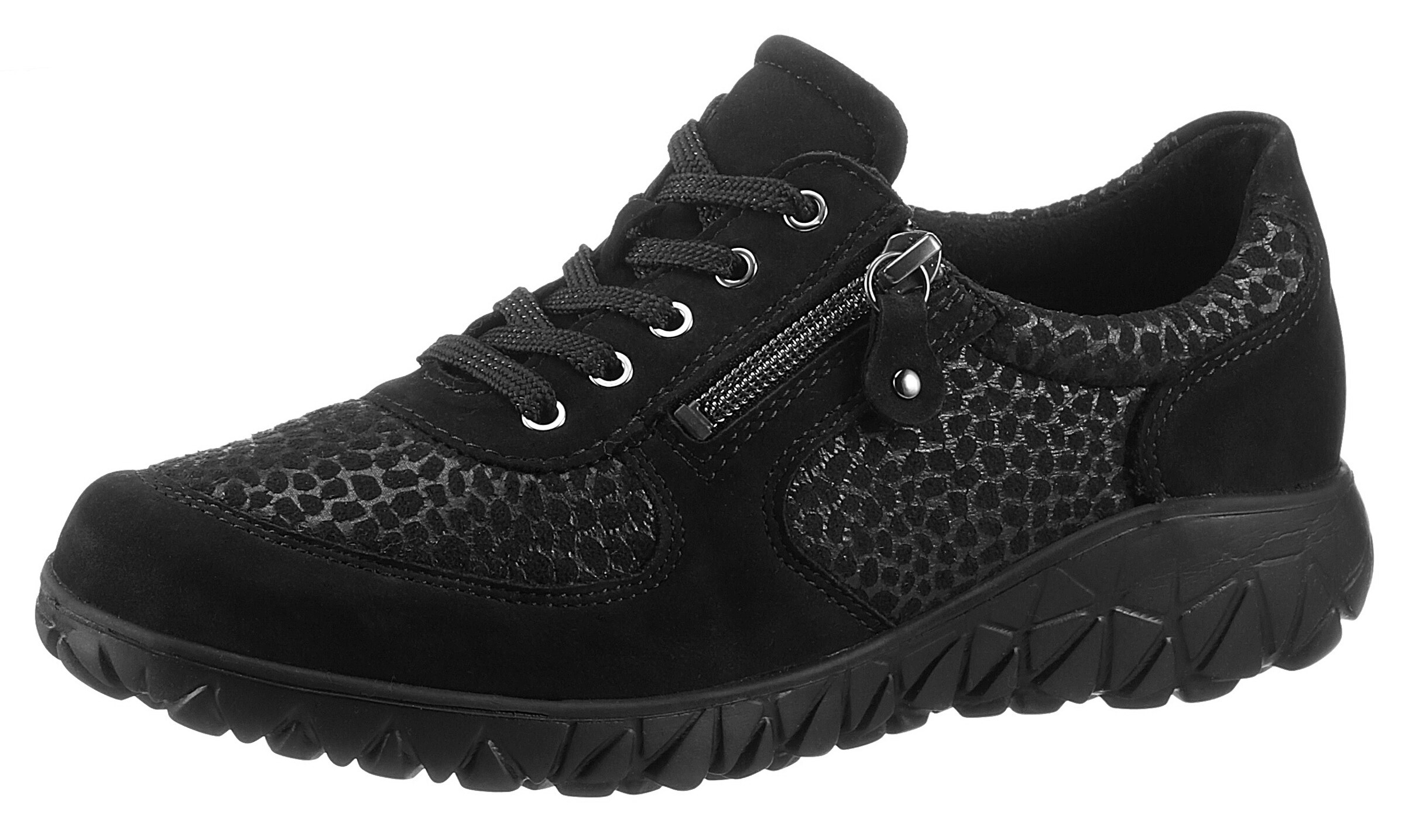 WALDLÄUFER Sportlicher Schnürschuh in Schwarz: Vorderseite