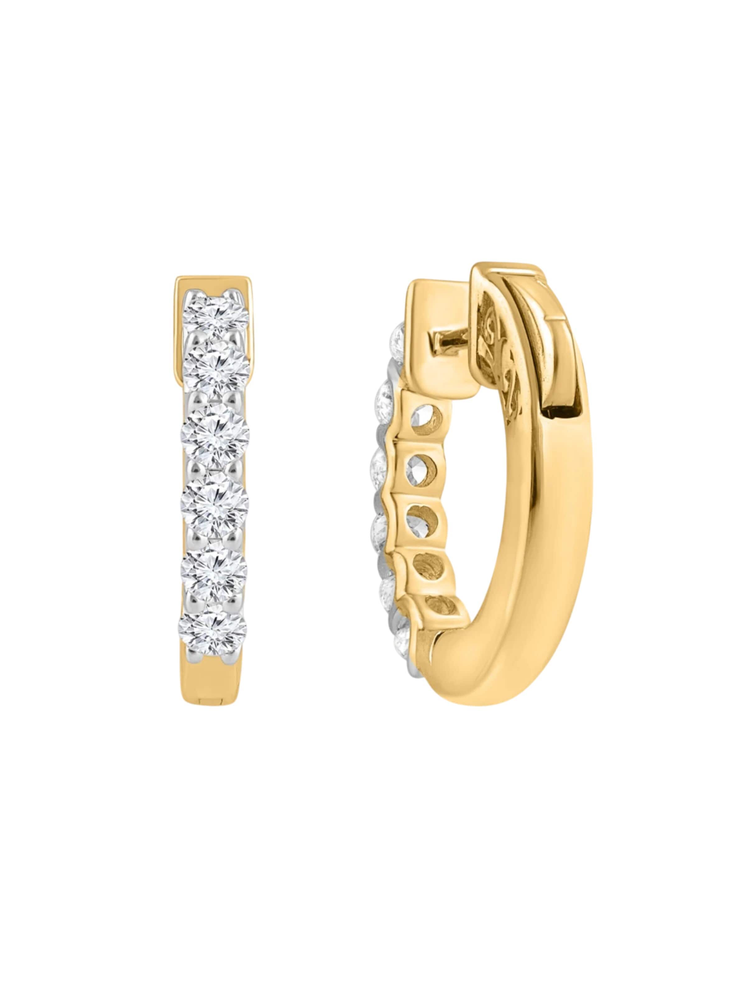 ETHISHER DIAMANTEN - Pendientes 'Ohrringe aus 375 Gelbgold mit Lab Grown Diamant' en amarillo