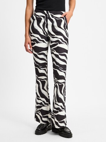 Marie Lund Flared Trousers in Black: front