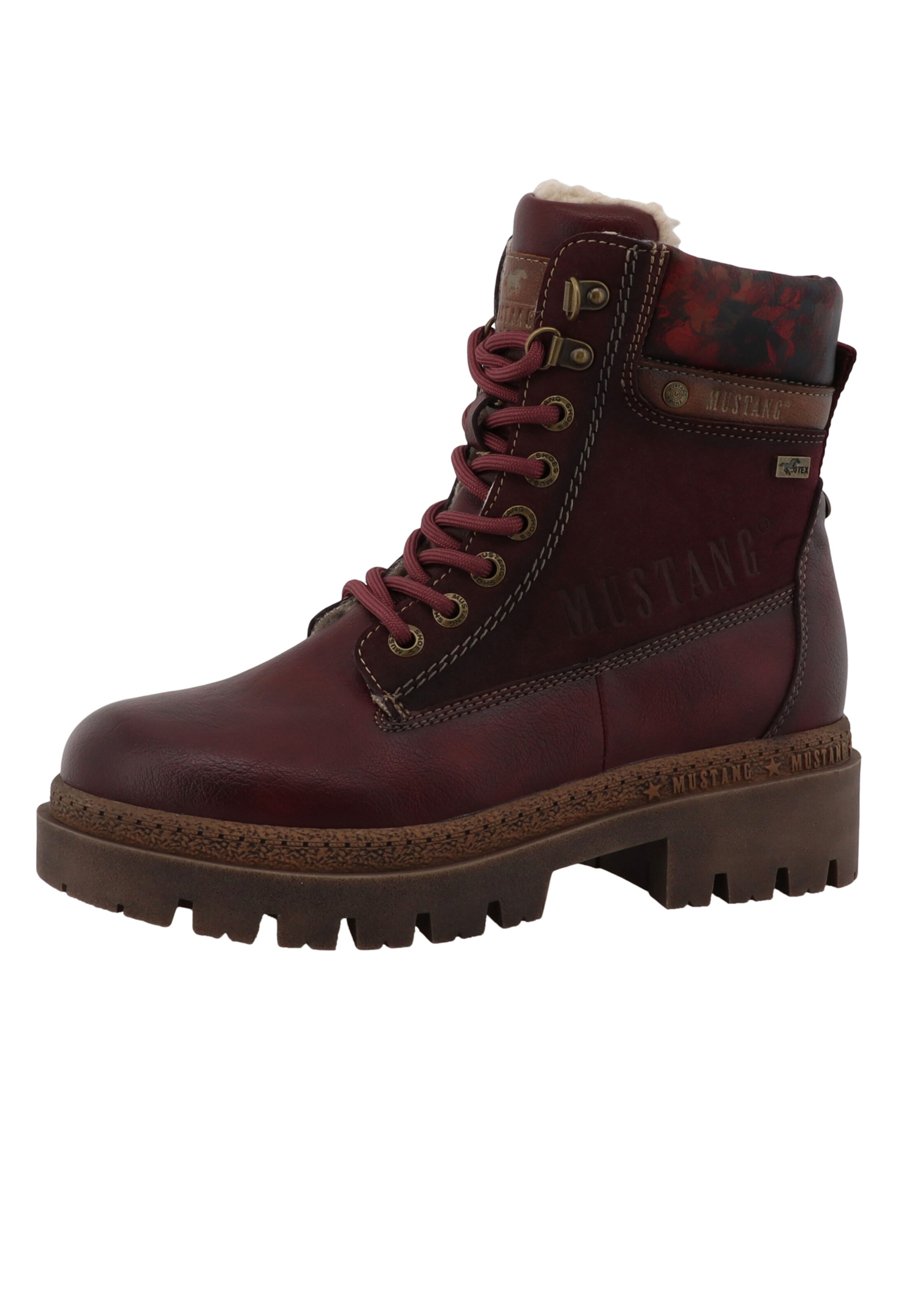 Bottines à lacets MUSTANG en rouge : devant