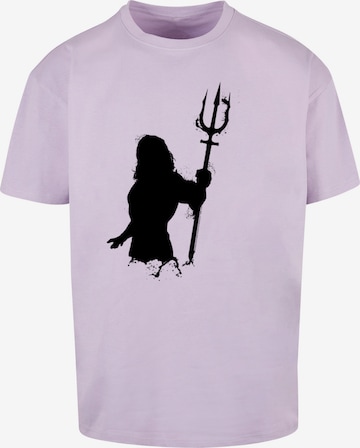 F4NT4STIC Shirt 'DC Comics Aquaman Mono Silhouette' in Purple: front