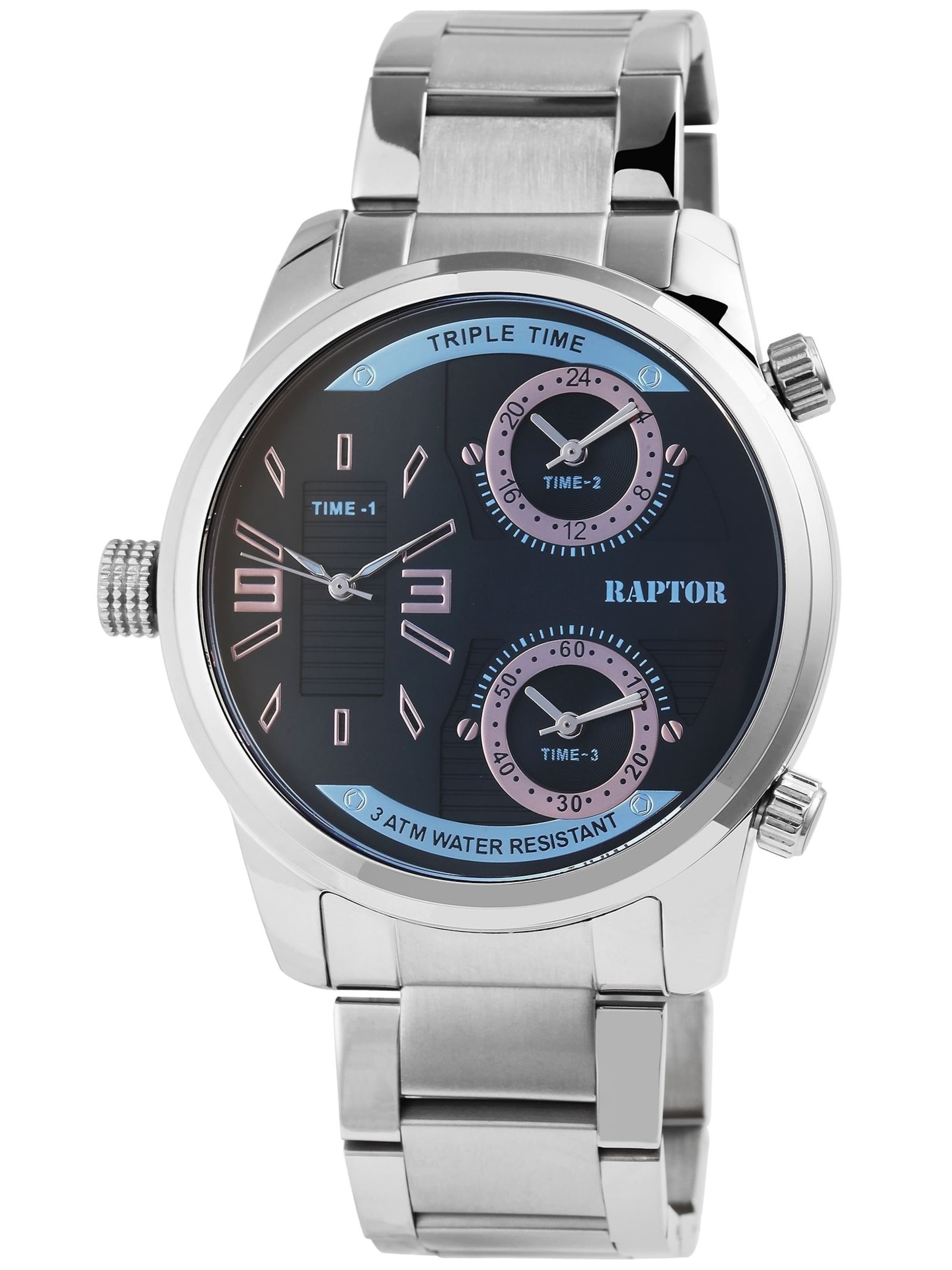 Raptor Analog Watch 'Fox, 5 ATM' in Silver