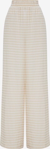 The Fated Wide leg Broek in Beige: voorkant