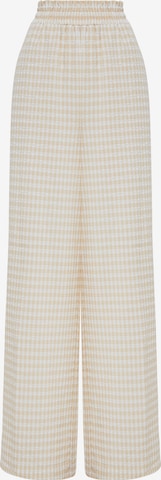 The Fated Wide leg Broek in Beige: voorkant