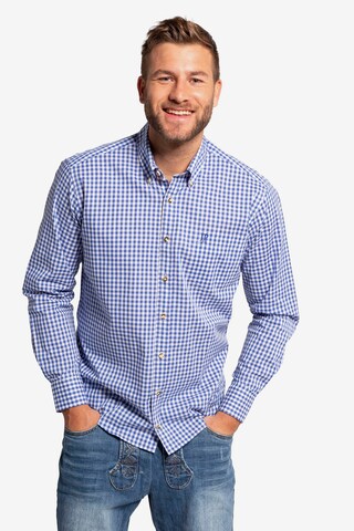 JP1880 Regular fit Traditional Button Up Shirt in Blue: front