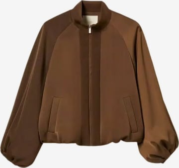 Twinset - Chaqueta de entretiempo 'balloon jacket in envers satin' en marrón: frente