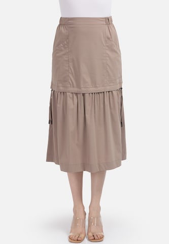 HELMIDGE Rok in Beige: voorkant