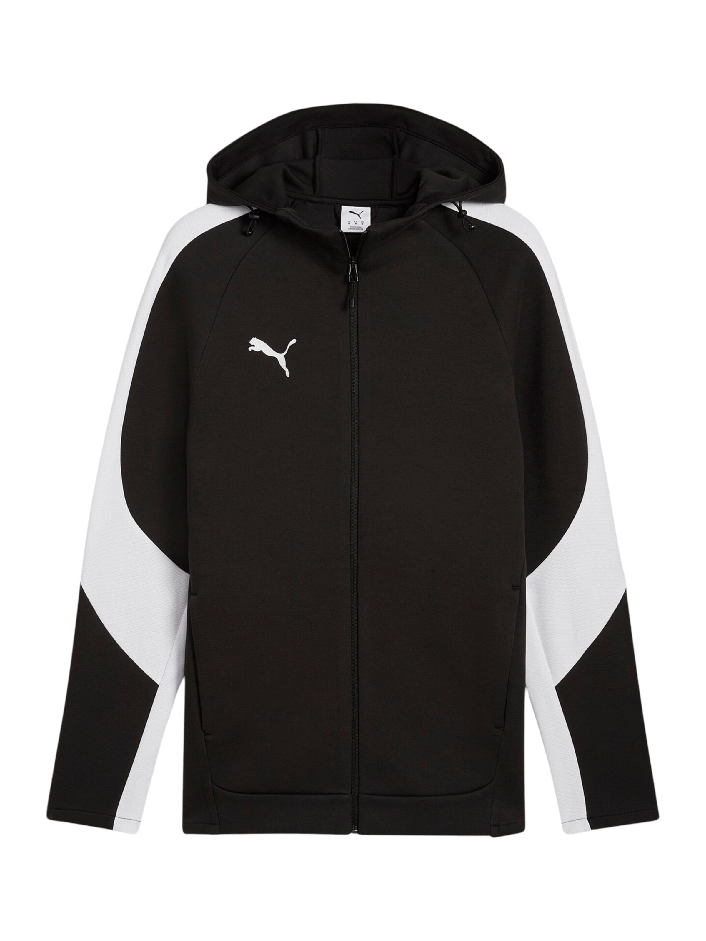 Giacca di felpa sportiva 'TeamEvostripe' di PUMA in nero: frontale