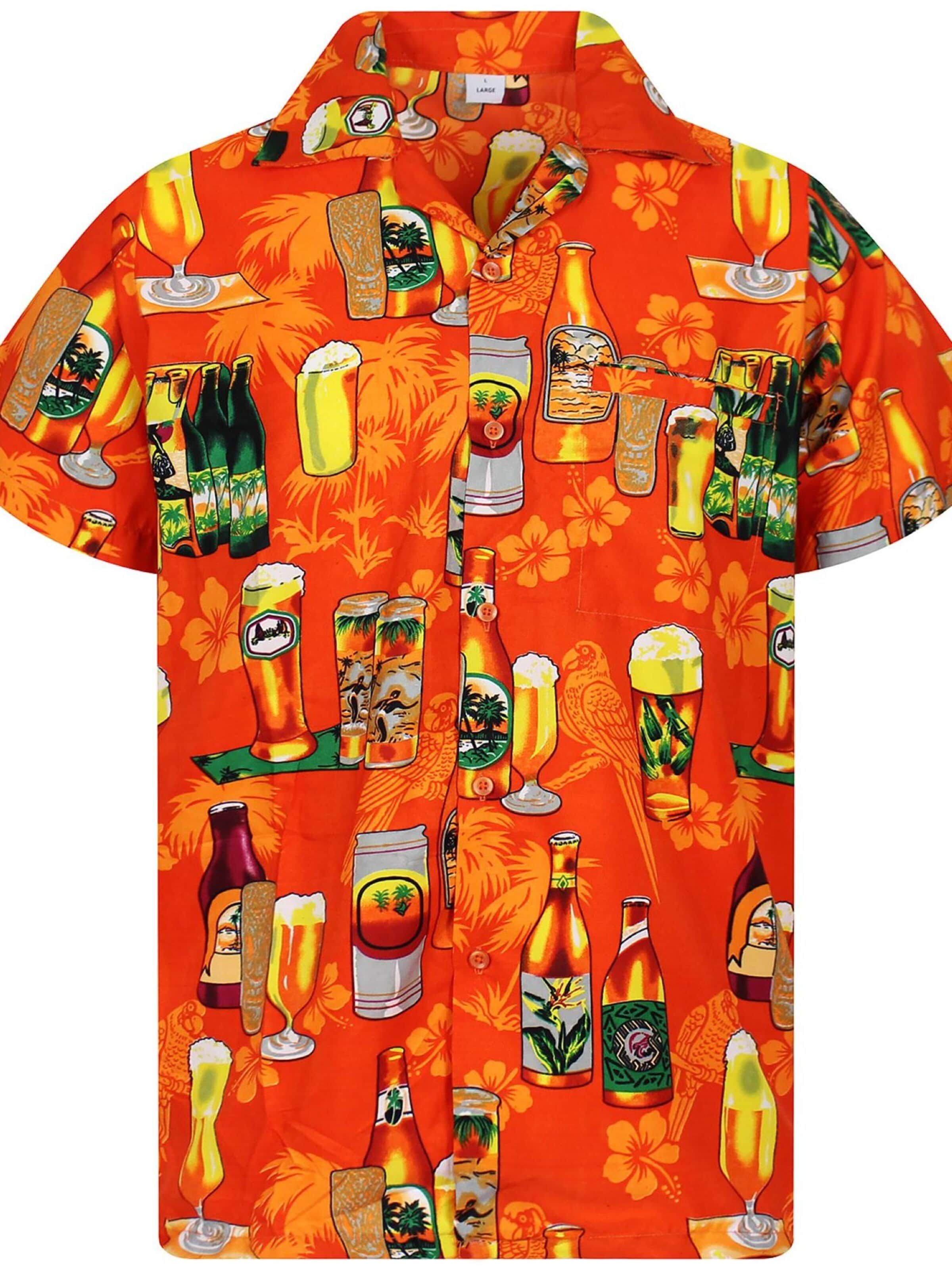 T-Shirt 'Beerbottle' King Kameha en orange