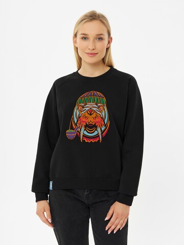 Derbe Sweatshirt 'Walross' in Black: front