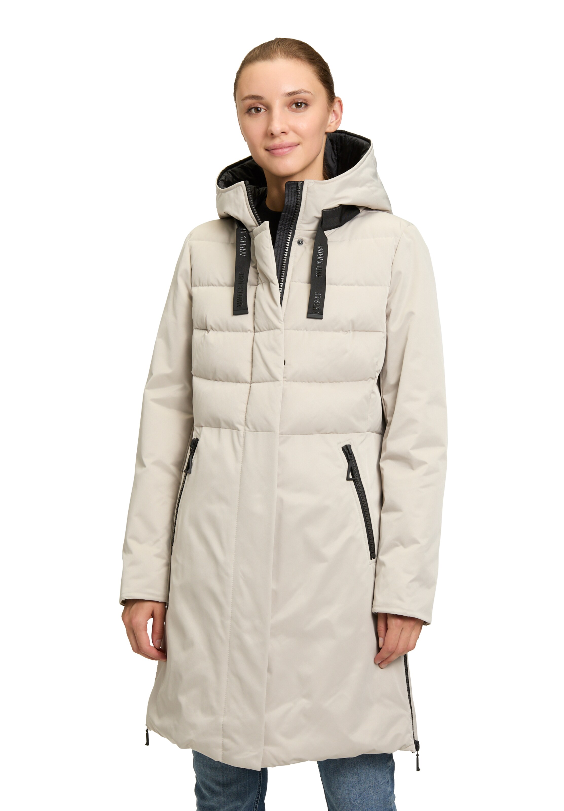 Amber & June Vinterkappa i beige: framsida