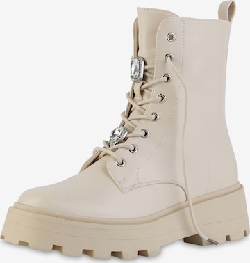 Van Hill Schnürstiefelette 'Erica' in Beige: Vorderseite