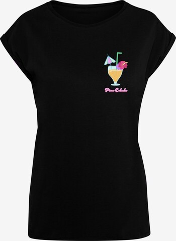Merchcode Shirt 'Pina Colada' in Zwart: voorkant