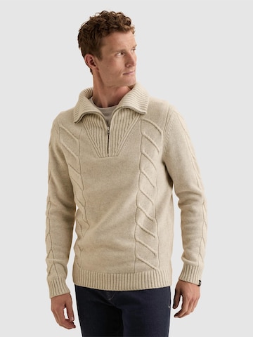 VANGUARD Tröja 'Pullover in 100% wool with cable-knit pattern' i grå: framsida