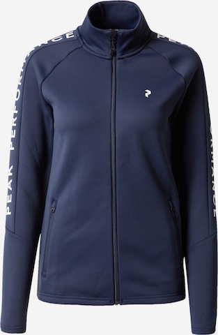 PEAK PERFORMANCE Sportief sweatvest 'Rider' in Blauw: voorkant