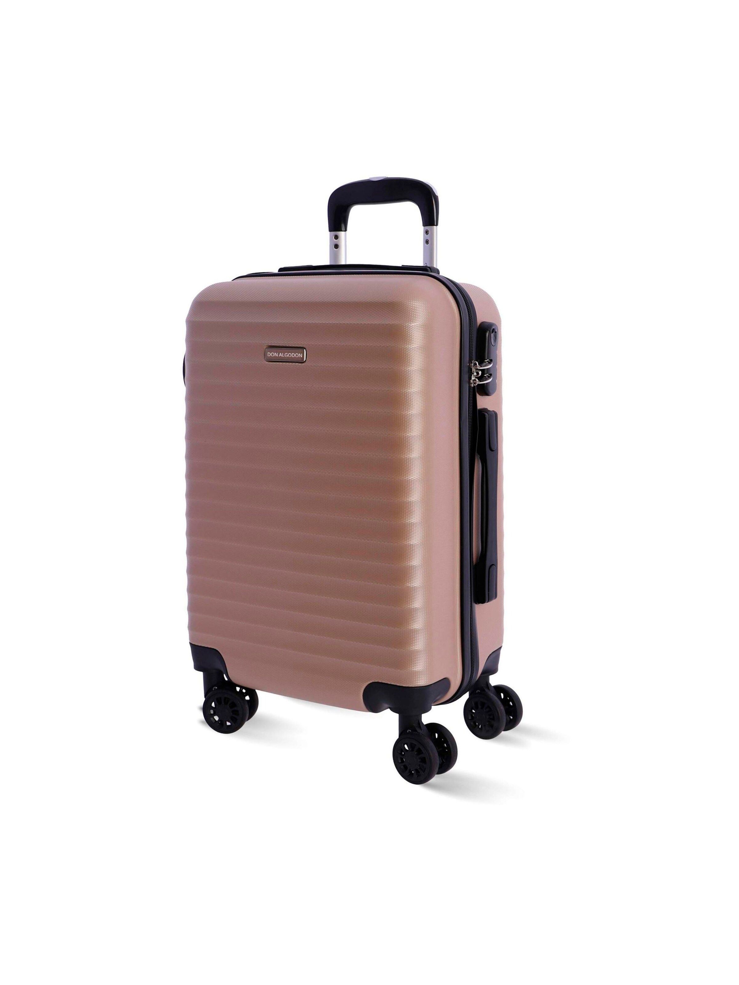 Don Algodon - Carrito 'DON ALGODON - Maletas de Viaje Cabina - Maleta 55x40x20 - Maletas de Viaje - Maleta de Cabina Resistente Ryannair - Trolley Equipaje para Avion con 4 Ruedas de 360º y candado' en oro: frente