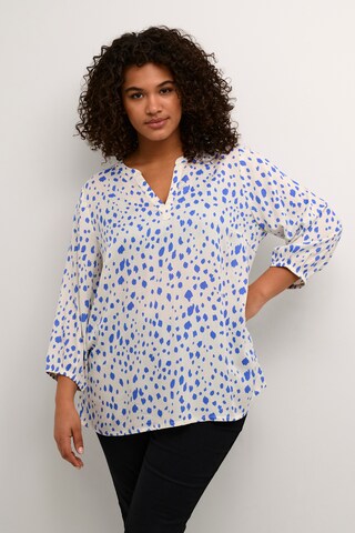 Camicia da donna 'Claira' di KAFFE CURVE in bianco: frontale