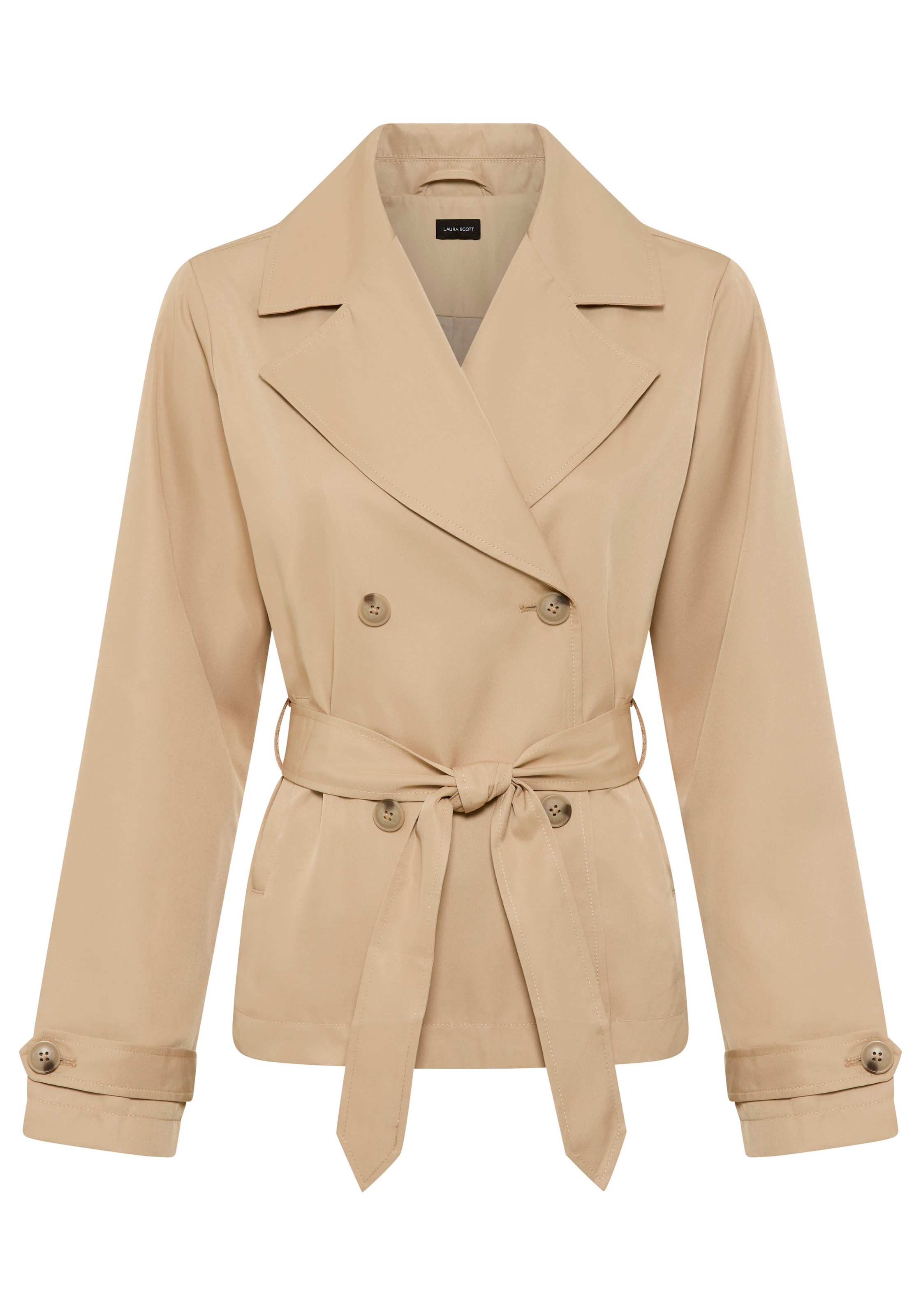 LAURA SCOTT Between-Seasons Coat in XS in Beige, Item view