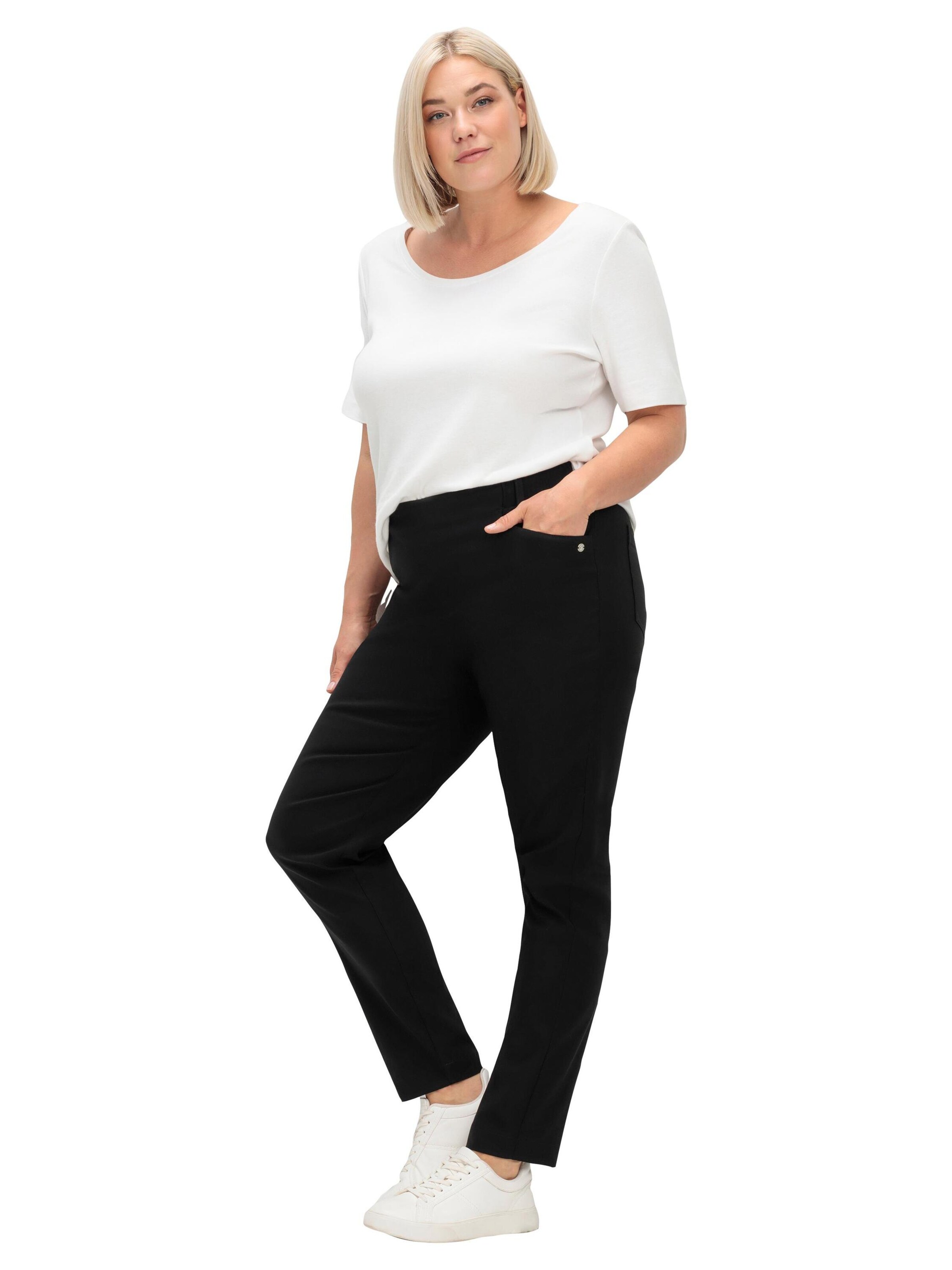 Coupe slim Pantalon SHEEGO en noir : devant