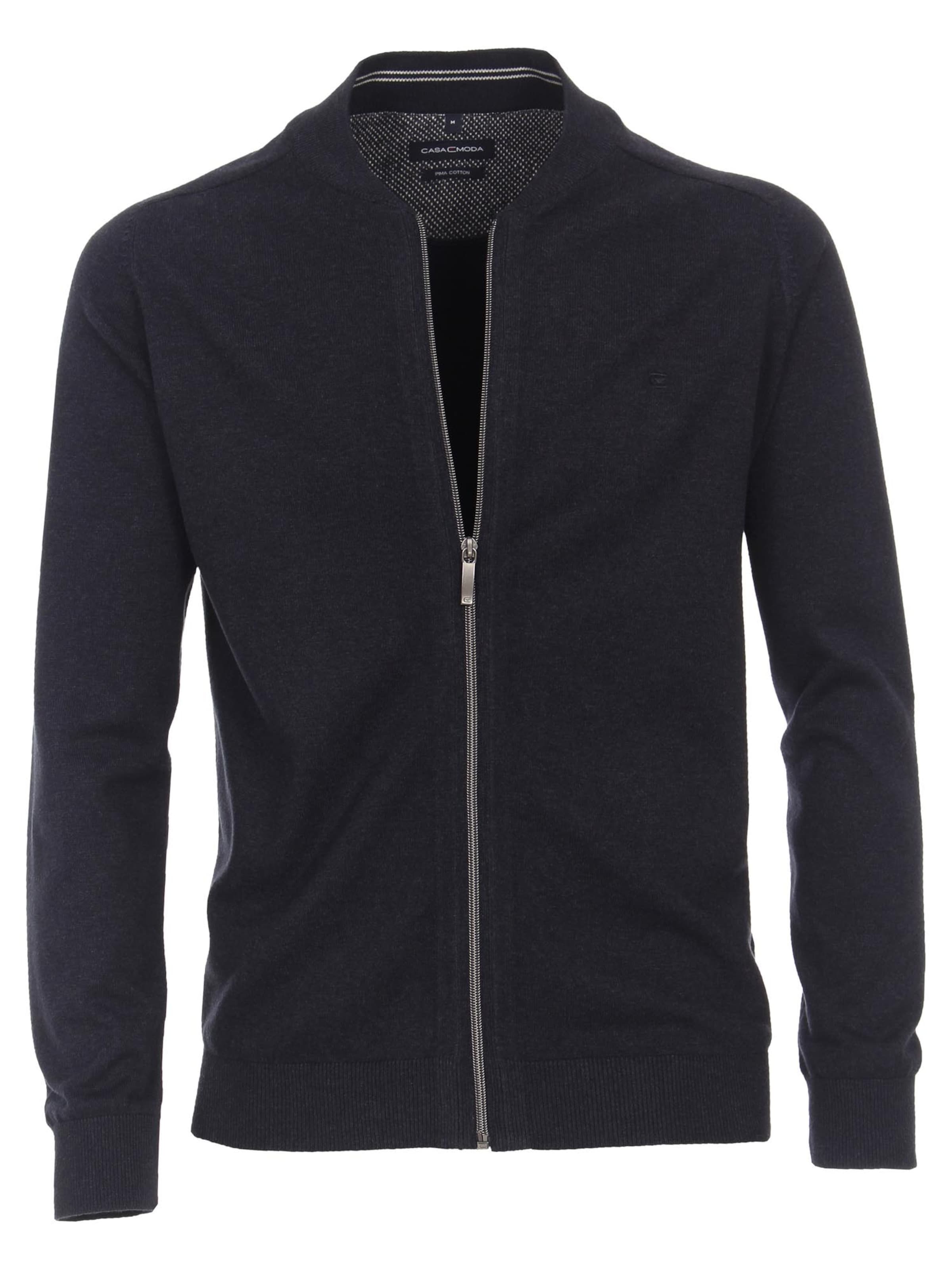 CASAMODA Knit Cardigan 'Basic' in Blue: front