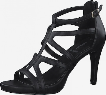 s.Oliver Strap Sandals in Black: front