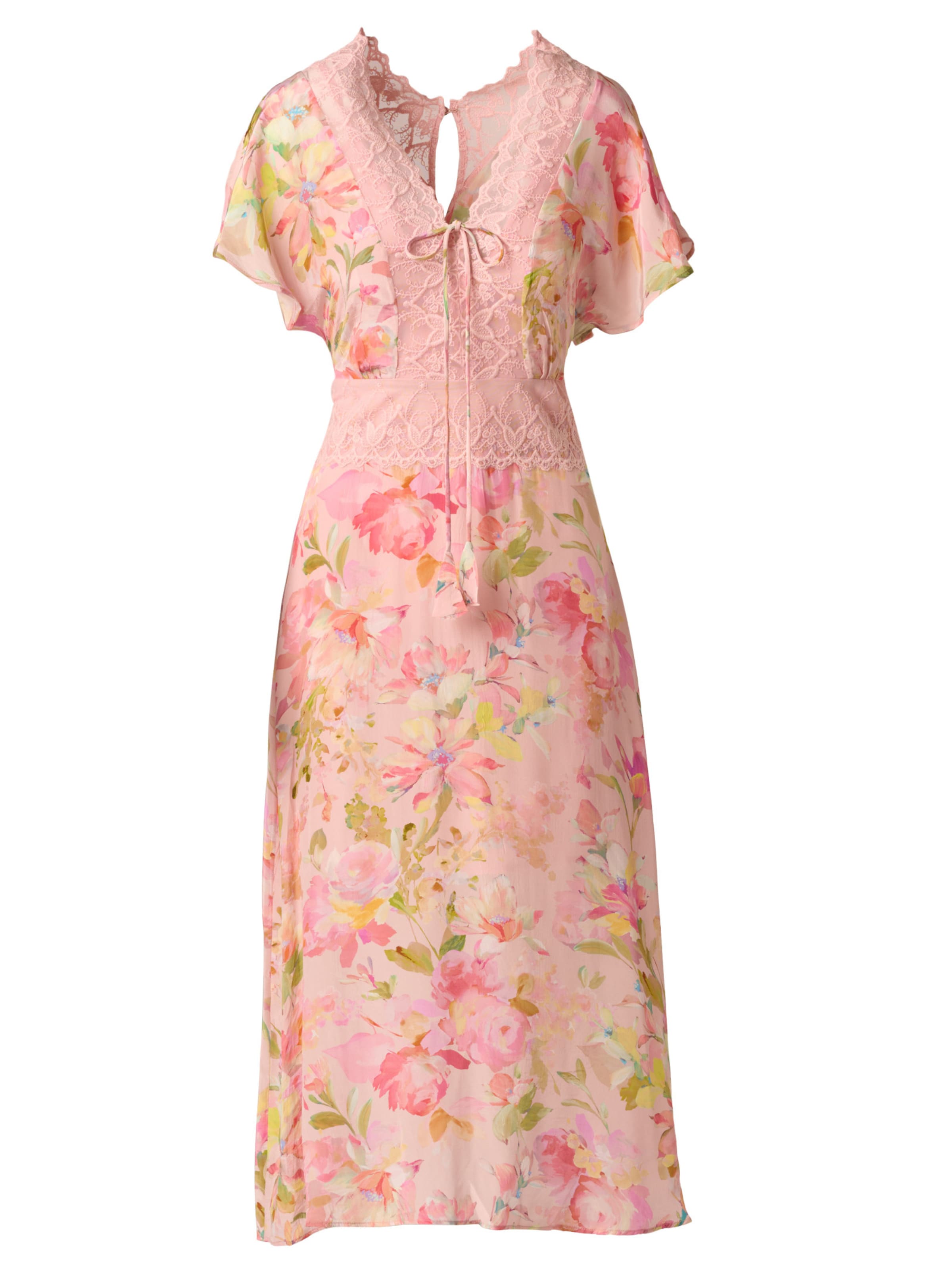 Adrianna Papell Zomerjurk in Roze: voorkant