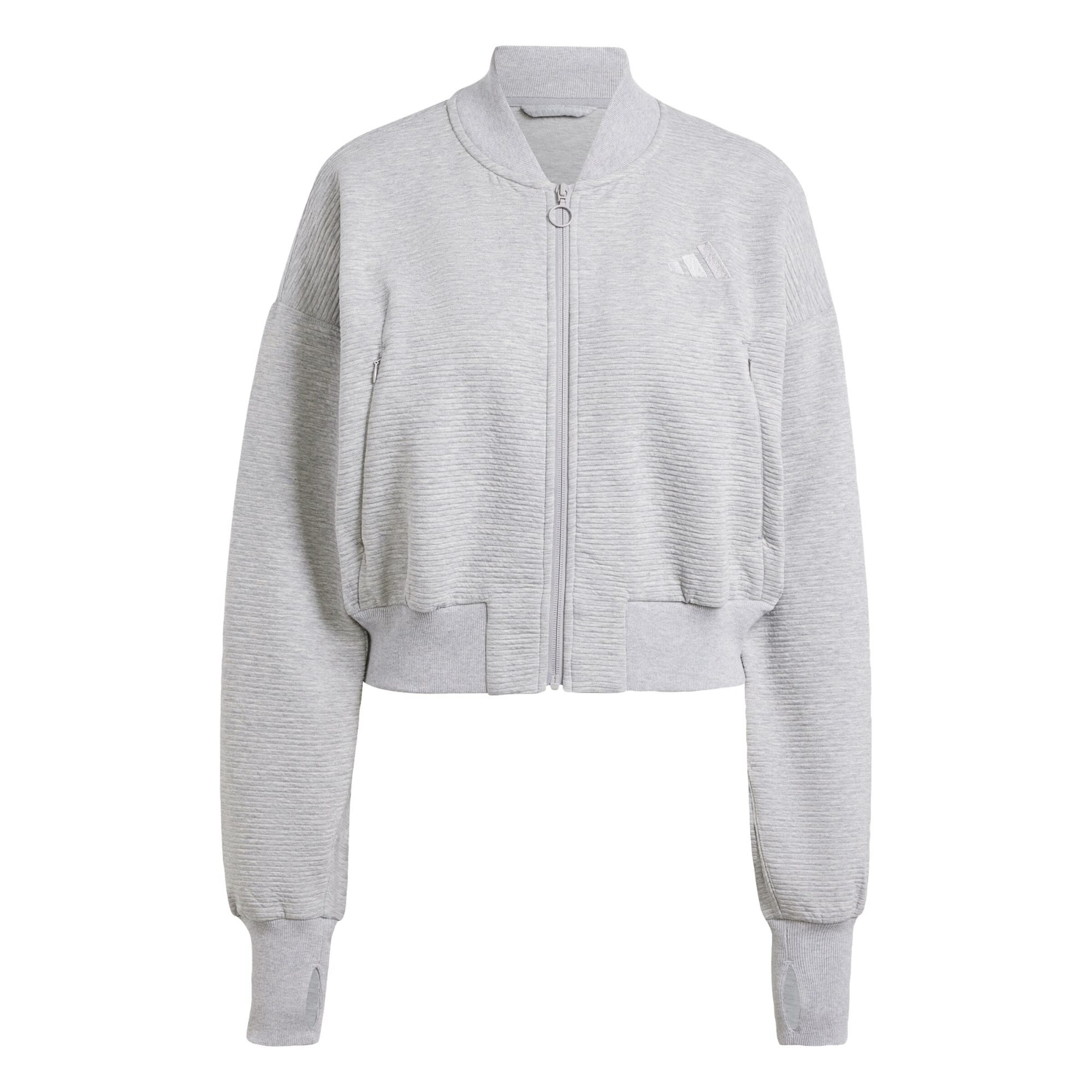 Adidas grey zip up jacket hot sale
