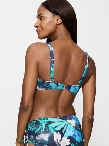 TRIUMPH Bustier Bügel-Bikini-Top ' Summer Fleur ' in Blau