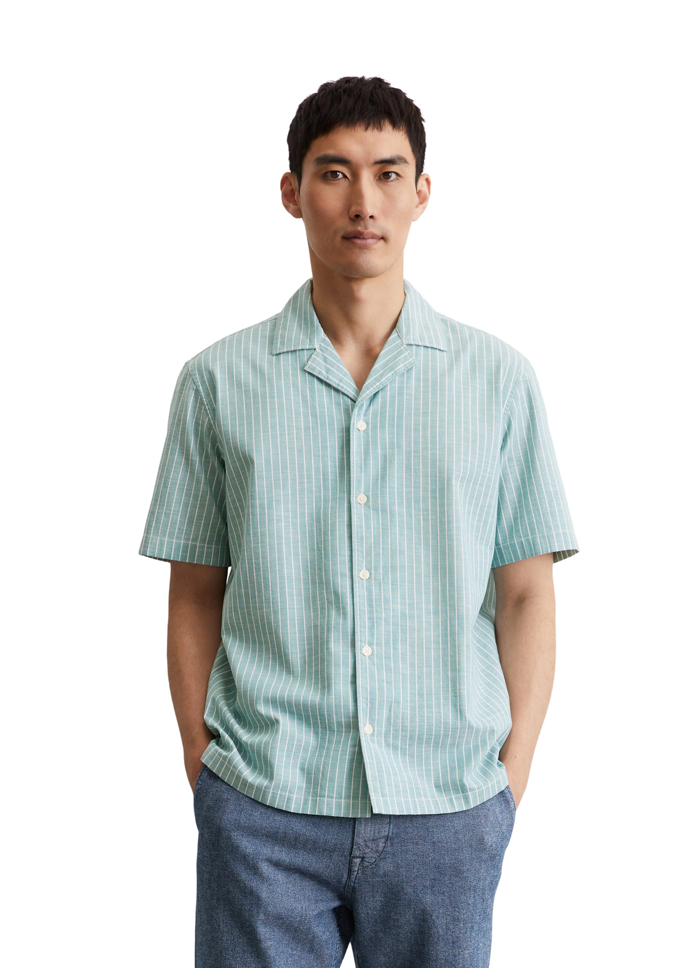 Marc O'Polo Regular fit Overhemd in Groen: voorkant