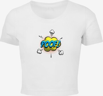 Merchcode T-Shirt 'Poof Comic' in Weiß: predná strana