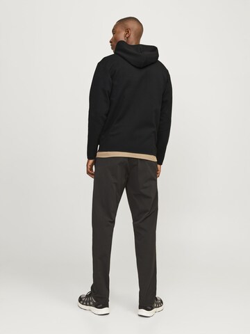 JACK & JONES Zip-Up Hoodie 'JCOFusion' in Black