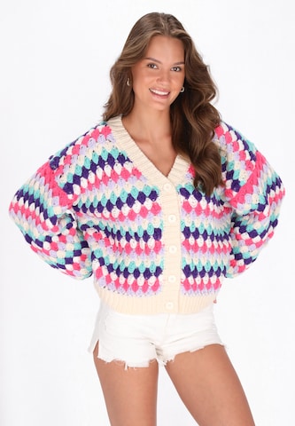 MYMO Knit cardigan in Beige: front