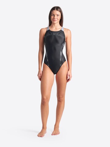ARENA Bustier Badeanzug 'SPIDER WEB' in Schwarz