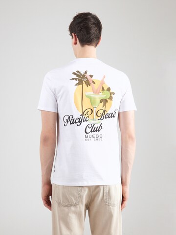 T-Shirt 'BEACH CLUB' GUESS Originals en blanc : devant