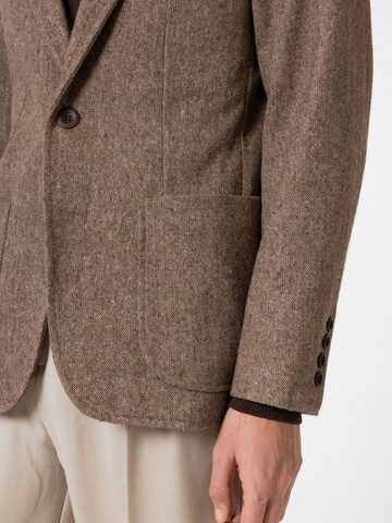 Coupe regular Veste de costume 'Sergio' Antioch en marron