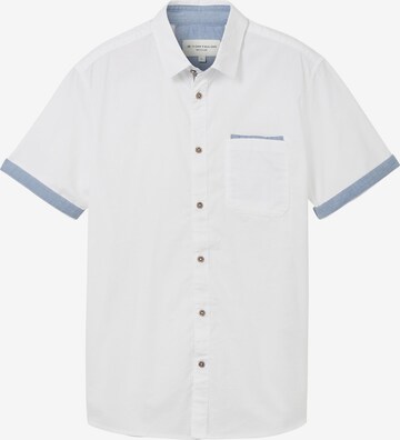 Coupe regular Chemise TOM TAILOR en blanc : devant