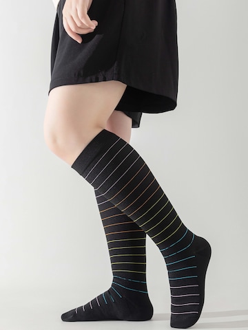 Millo Knee High Socks 'Wide Comfort' in Black