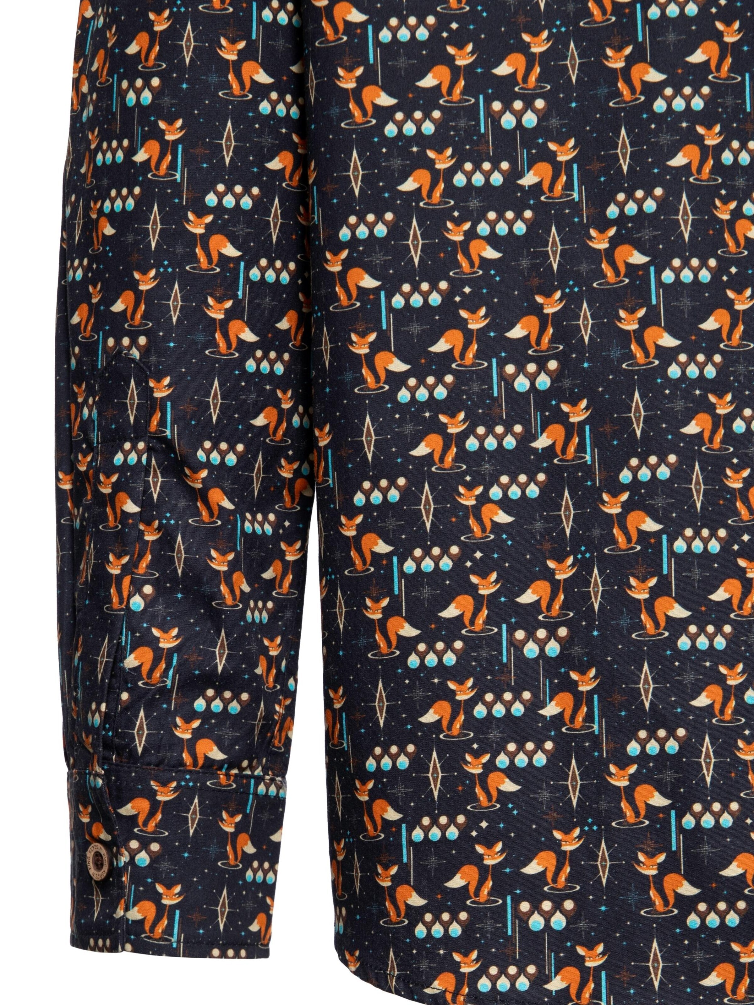 King Kerosin Regular fit Button Up Shirt 'Foxy' in Black